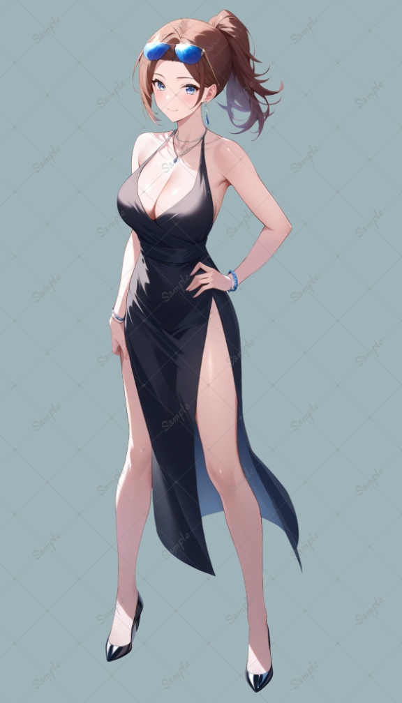 AIイラスト 立ち絵素材018 サングラスのお姉さん