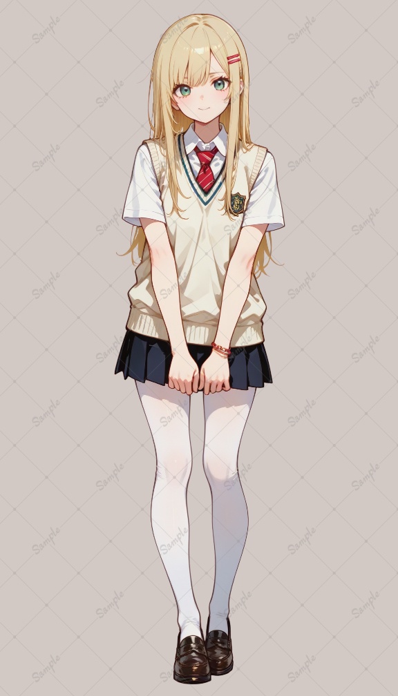 AIイラスト 立ち絵素材023 金髪JK