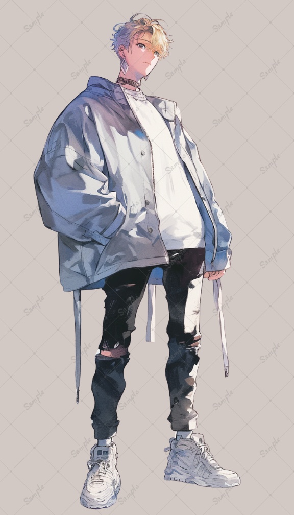 AIイラスト 立ち絵素材027 金髪の青年