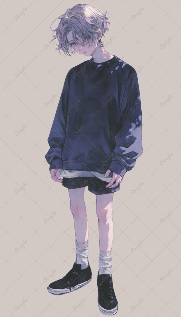 AIイラスト 立ち絵素材030 根暗少年