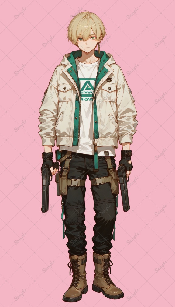 AIイラスト 立ち絵素材032 金髪青年