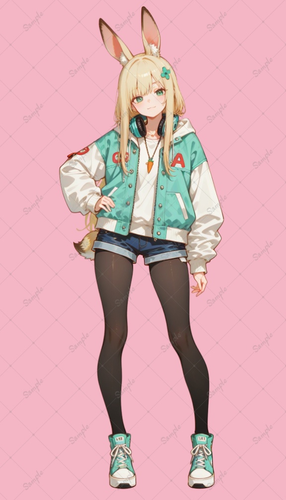 AIイラスト 立ち絵素材033 うさ耳女子