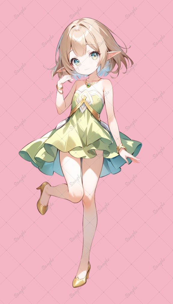 AIイラスト 立ち絵素材037 金髪の妖精