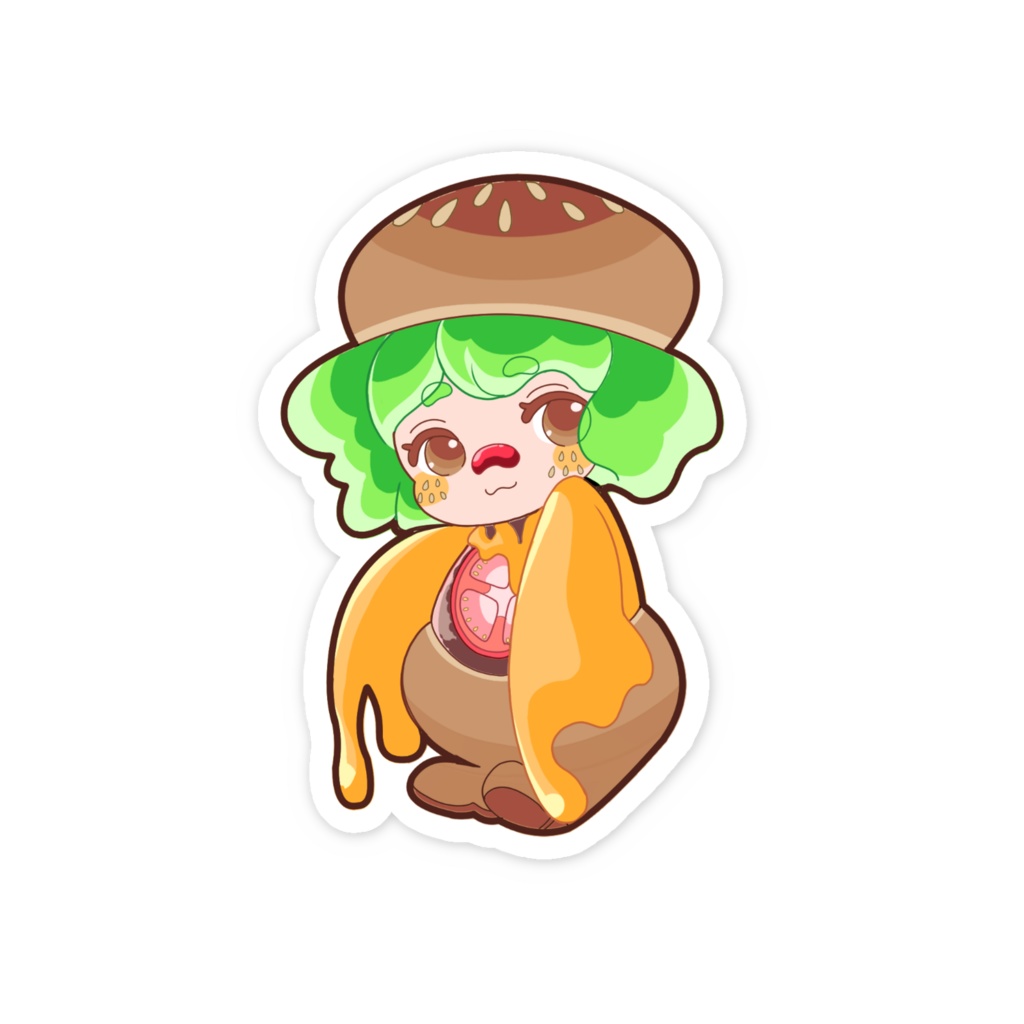 チーズハンバーガーちゃんステッカー