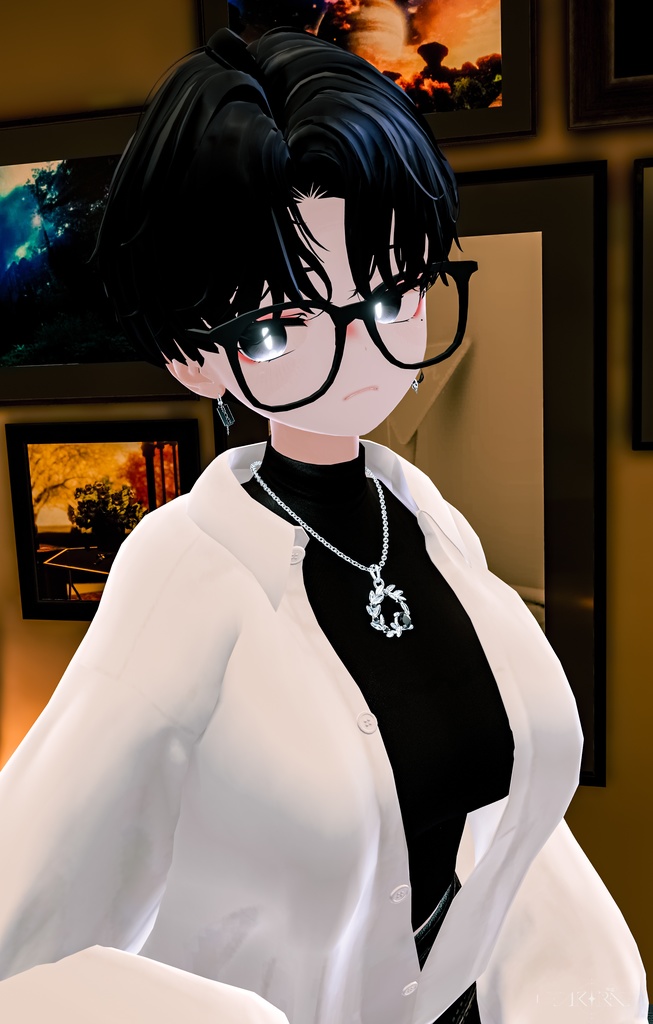 (無料) くろぶちめがね /(무료)뿔테안경 /(Free)black-rimmed glasses