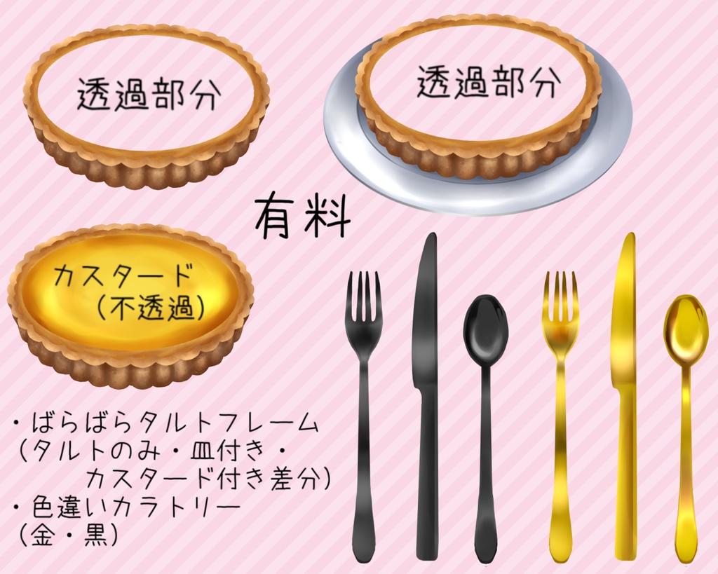 タルト素材&カラトリーセット(無料あり)