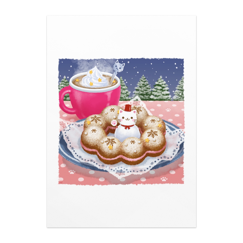 ポスター【雪光る冬のドーナツ】