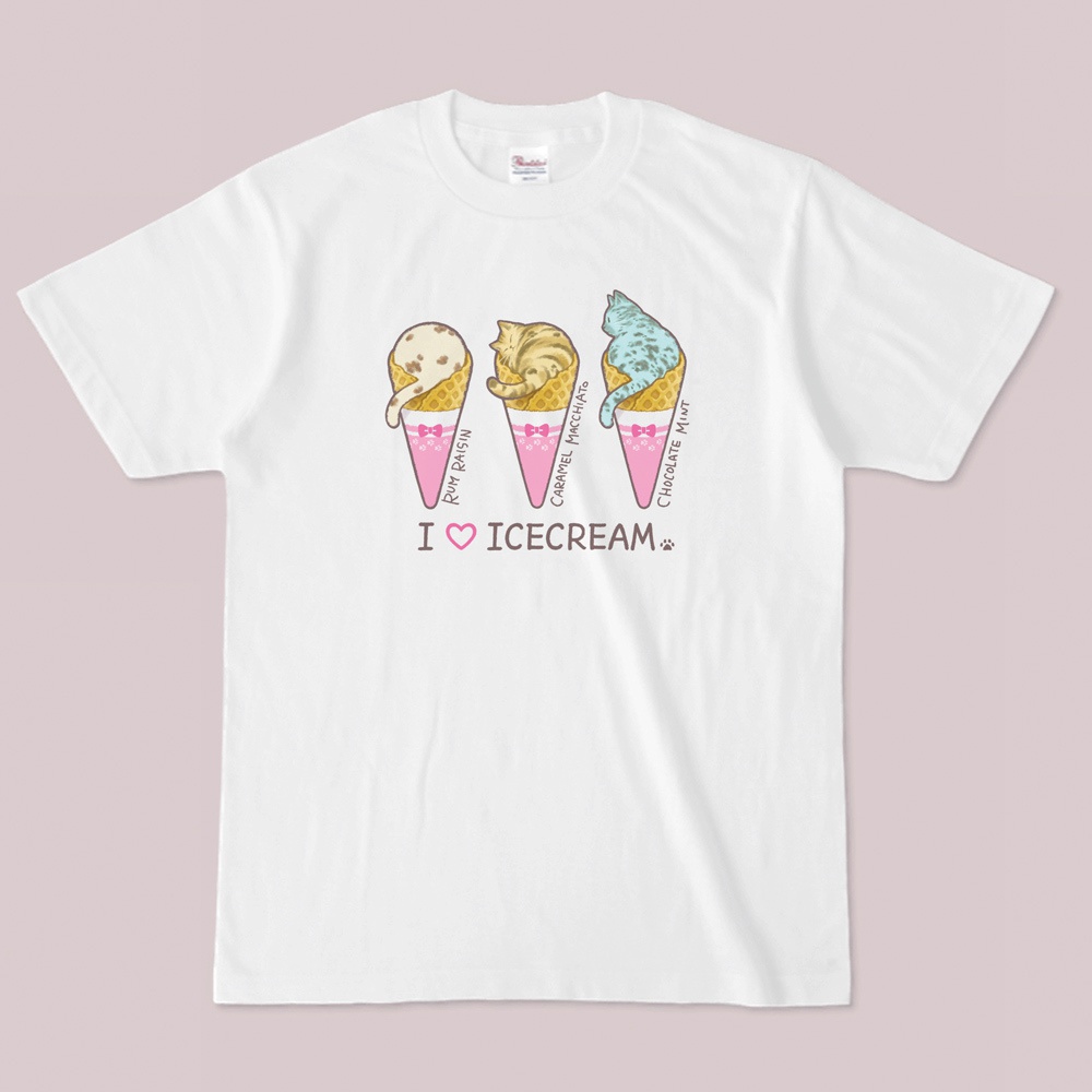 Tシャツ【アイスクリーム】BGホワイト
