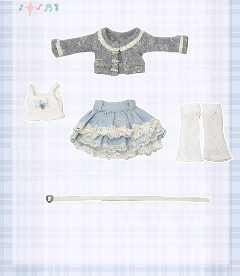 ★SEN★AF10792【afly】MSD/MDD用洋服5点セット(グレー)