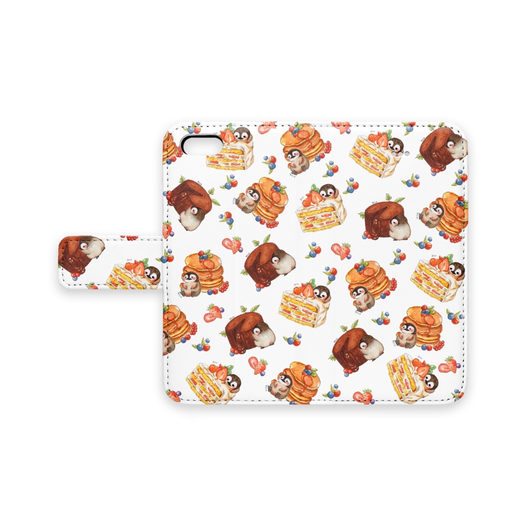 甘党ペンギンさん 手帳型iphoneケース ハウオリおえかき工房 Booth