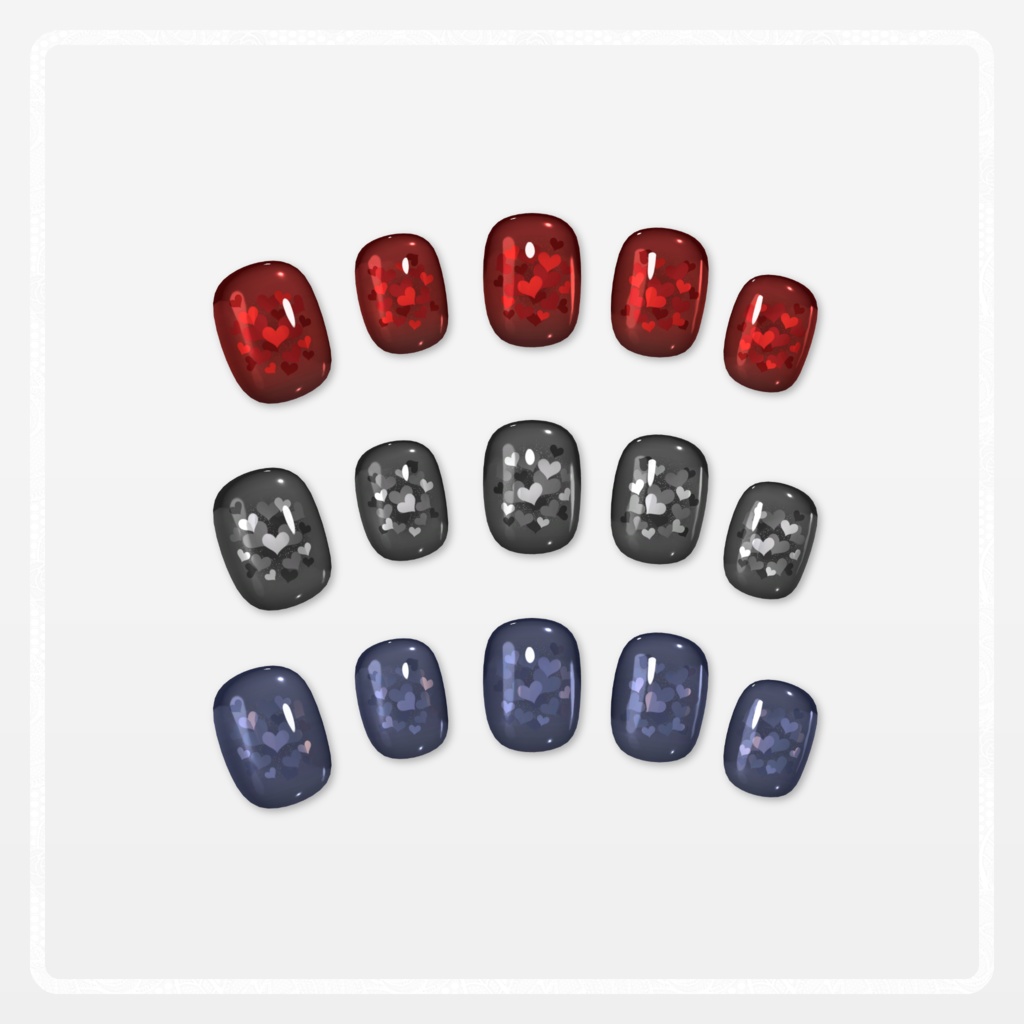 ♥Heart Short Nail♥〖しなの対応〗