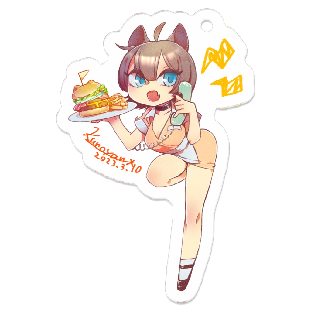 【pixivFACTORY】アクリルキーホルダー「ダイナー×ねこ」