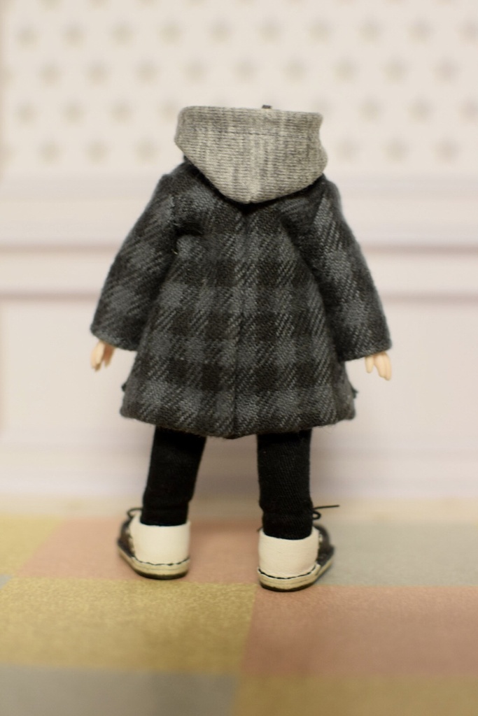 オビツ11サイズ チェックのコートセット