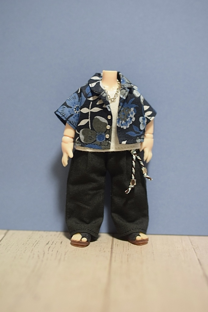 【受注】1/12ドールサイズ 草花柄シャツ上半身セット