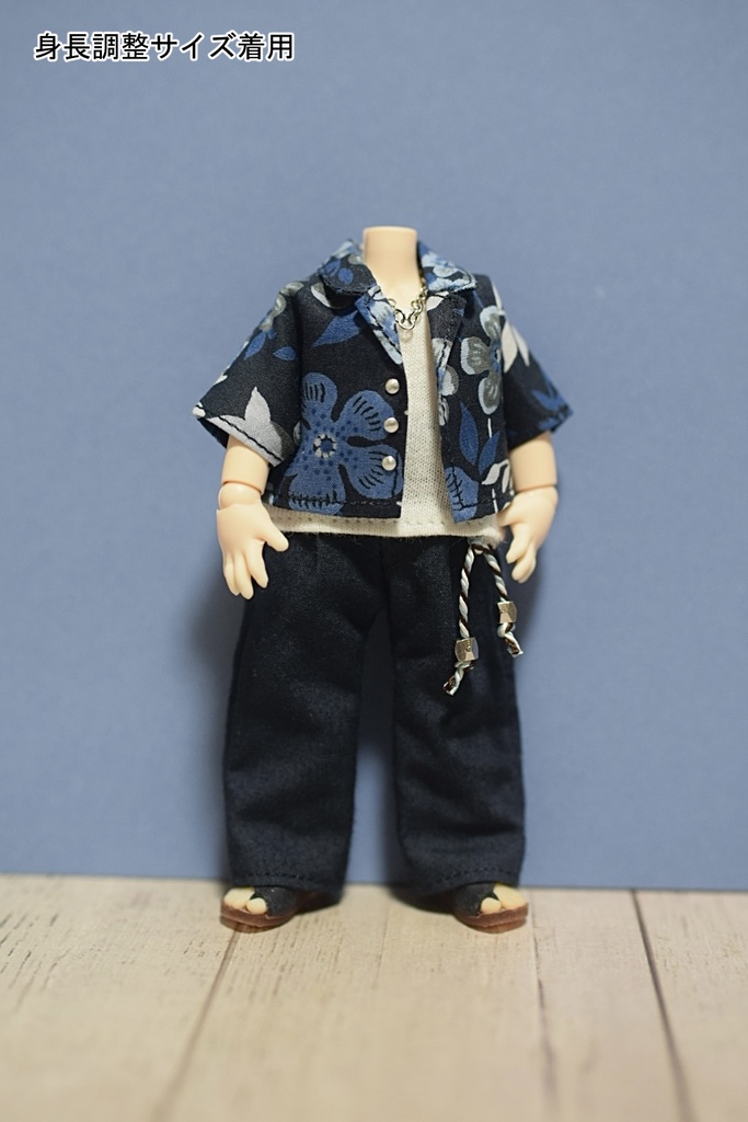 【受注】1/12ドールサイズ 草花柄シャツ上半身セット