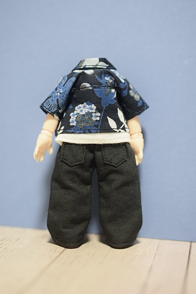 【受注】1/12ドールサイズ 草花柄シャツ上半身セット