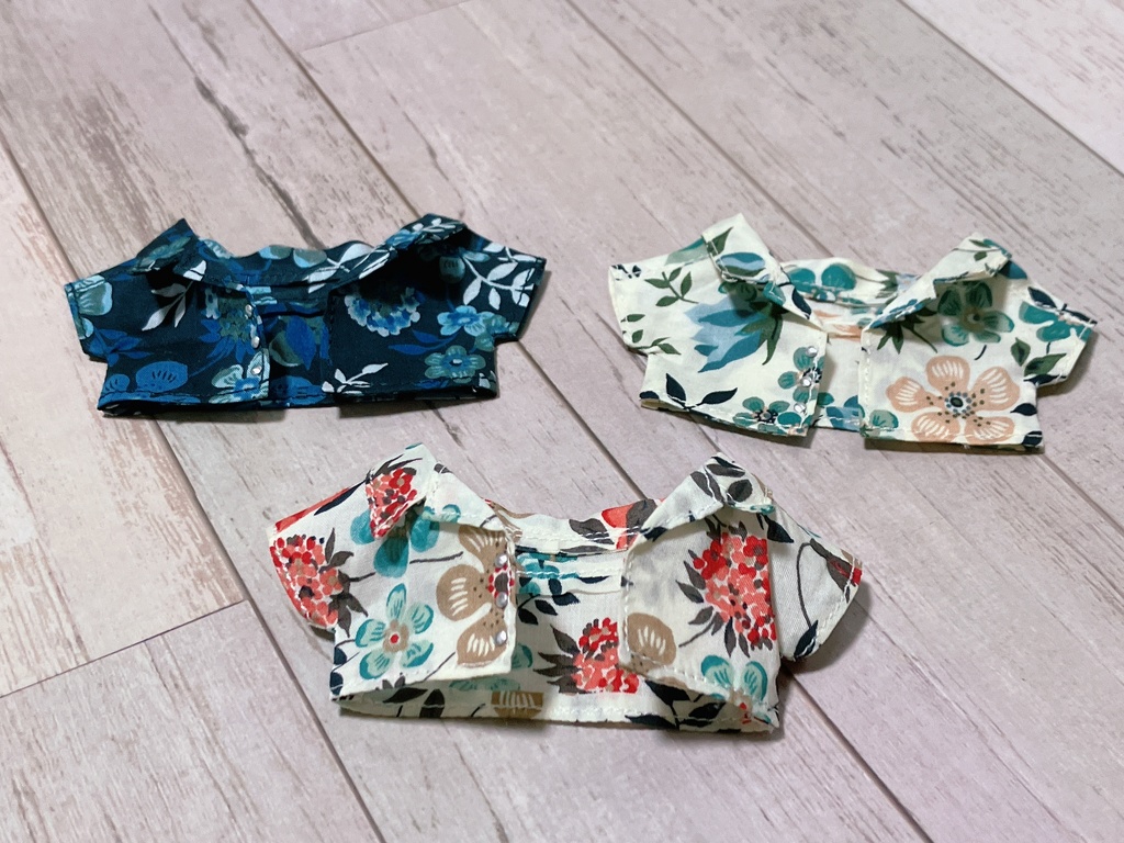 【受注】12cmぬいサイズ 草花柄シャツ上半身セット