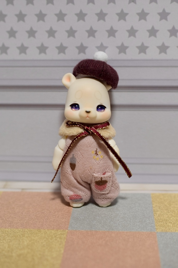 【受注】Poiサイズ　どんぐり柄ロンパースセット