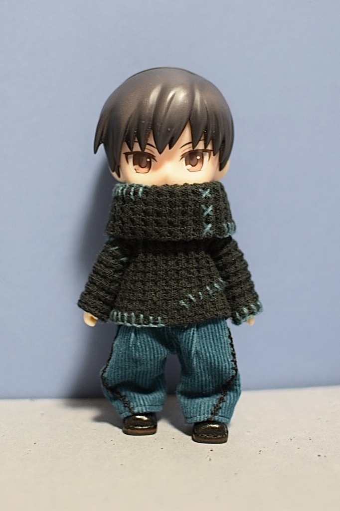 【受注】Sサイズ ネックウォーマー付ハンドステッチニット