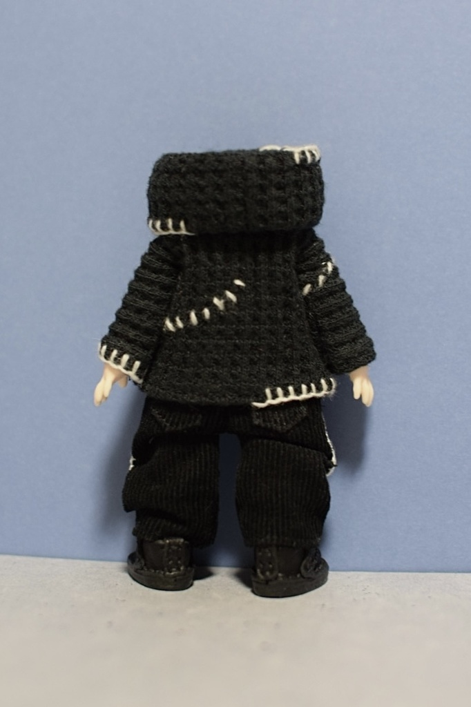 【受注】Mサイズ ネックウォーマー付ハンドステッチニット