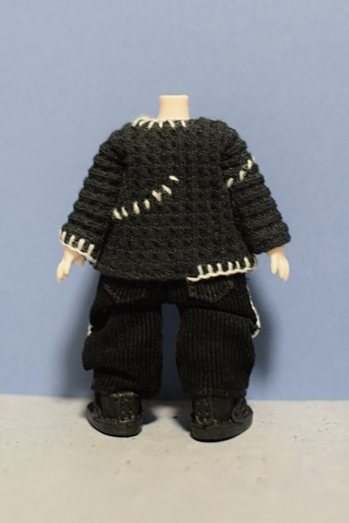 【受注】Mサイズ ネックウォーマー付ハンドステッチニット