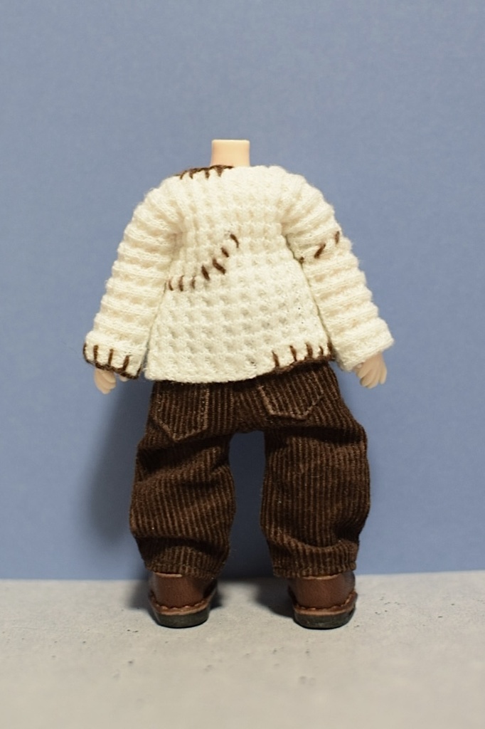 【受注】Lサイズ ネックウォーマー付ハンドステッチニット