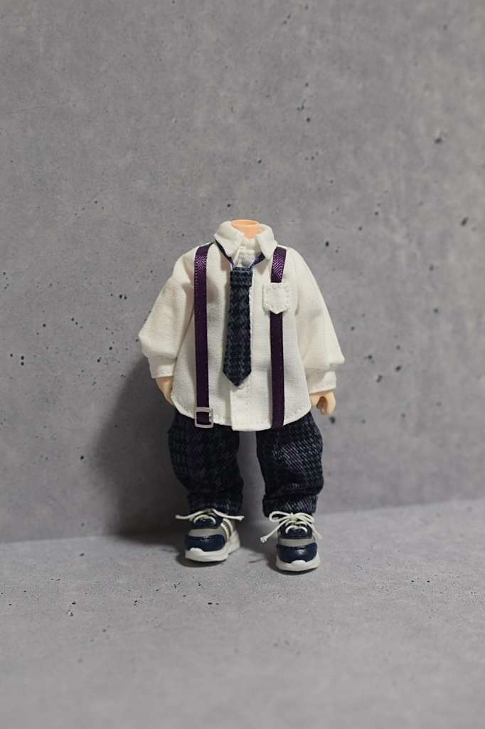 【受注】オビツ11サイズ　サスペンダー付きシャツセット＆シャツ単品【白シャツ】　