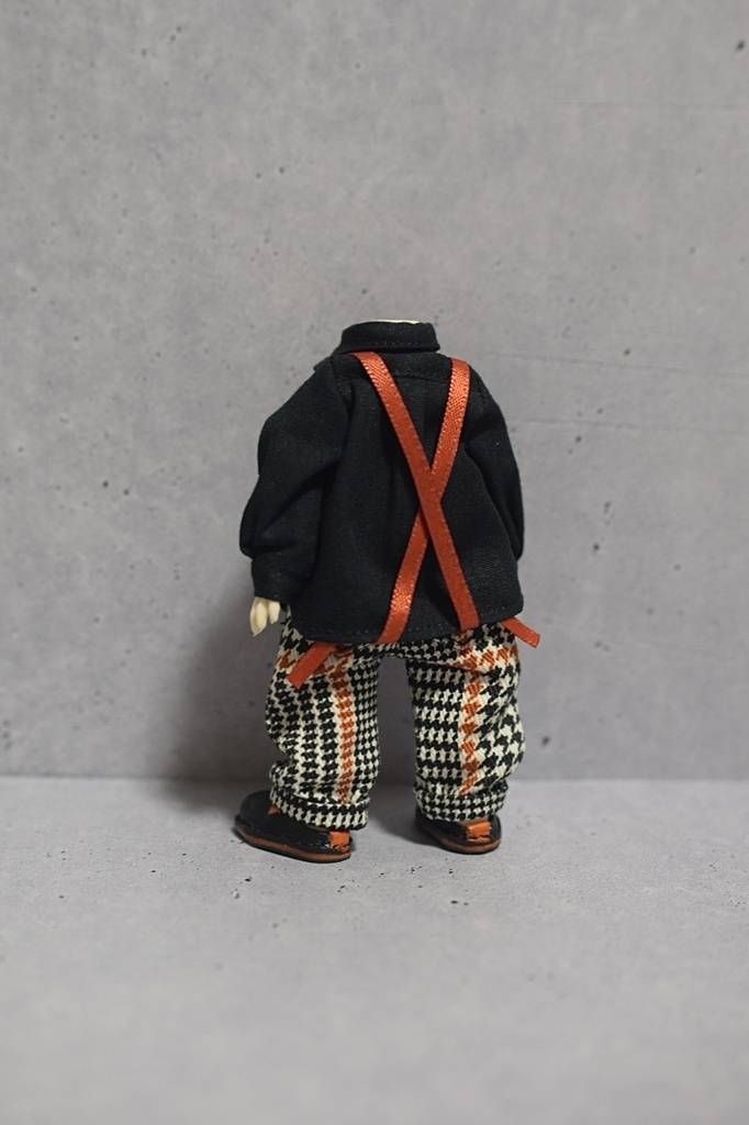【受注】オビツ11サイズ　サスペンダー付きシャツセット＆シャツ単品【黒シャツ】