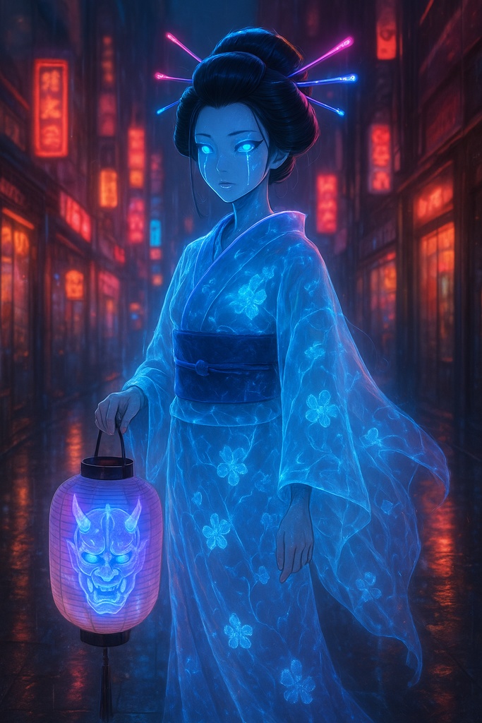 [Original Illustration] Ghostly Geisha-Punk