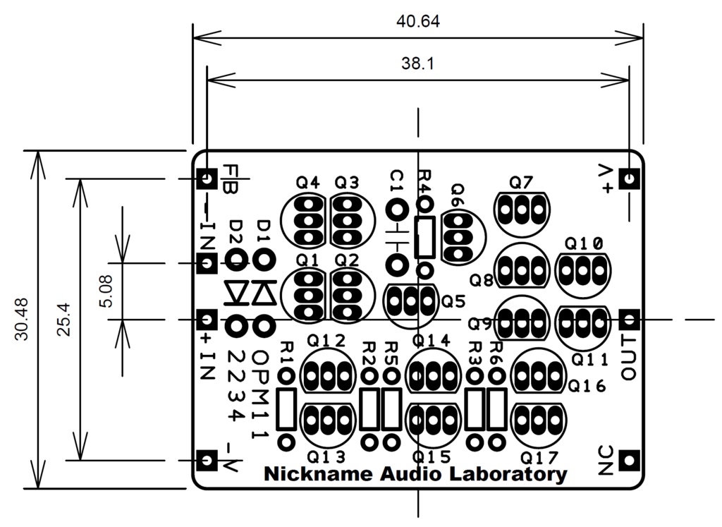 OPM11 オペアンプモジュールキット(基板のみ)