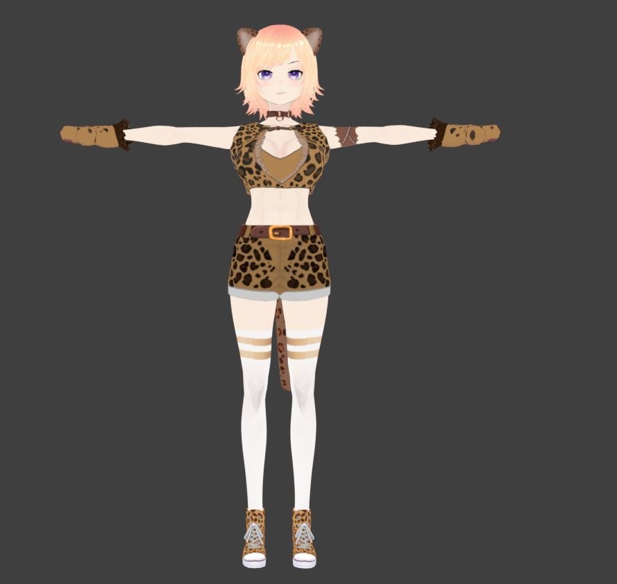 Neko anime cat girl character(vroid/vrm/fbx) - snejek - 4/4