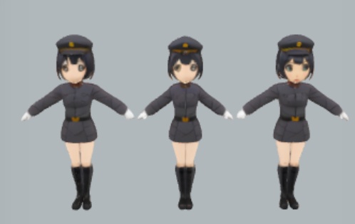 軍服を着た少女3Dモデル