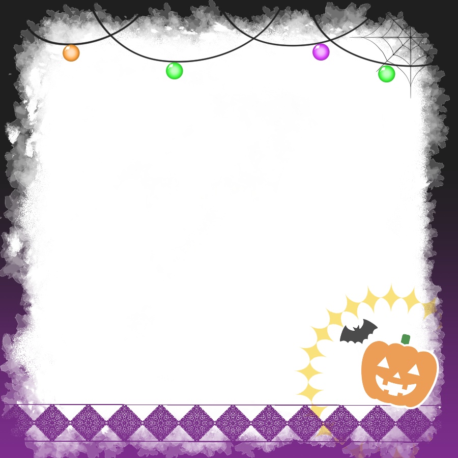 【配信素材】被せるだけでハロウィンっぽくなってほしい正方形サムネ用フレーム