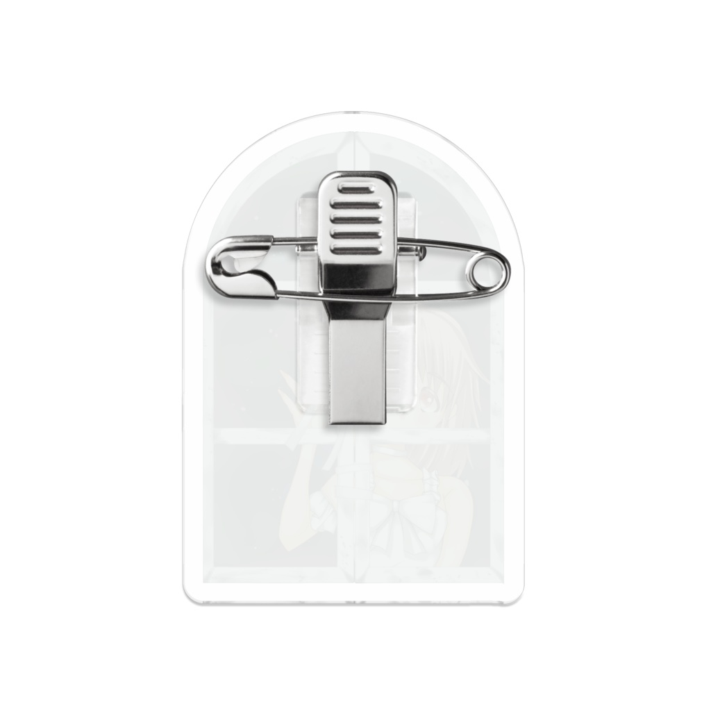 窓まどか透明バッジ