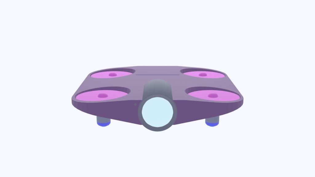 【無料】ドローン3Dモデル(大型レンズ装備ドローン)