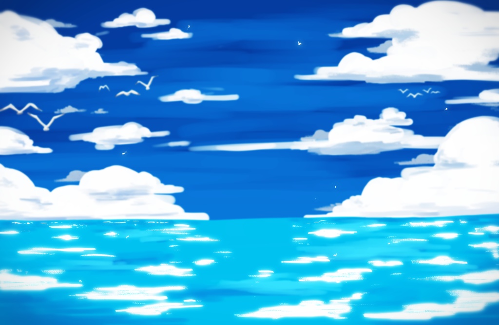 【無料背景素材】海と空背景画像2パターン(作品・商用利用可)