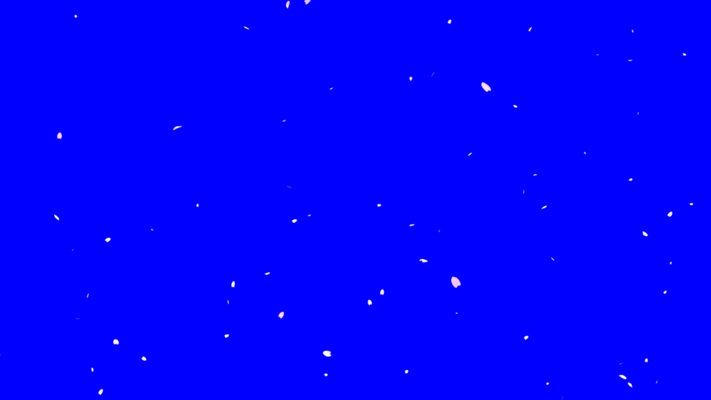 桜の花びらが舞い散るアニメーションMP4素材(30秒尺,遠景+近景,ブルーバック)