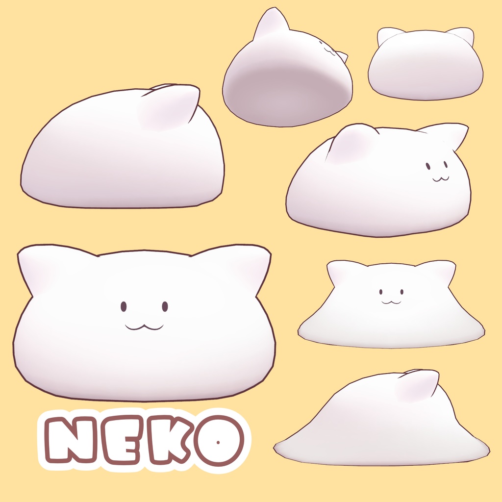 オリジナル3Dモデル『もっちりねこ』