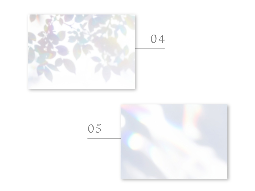 【高解像度】儚げ木漏れ日の素材5種セット(PNG/PSD)