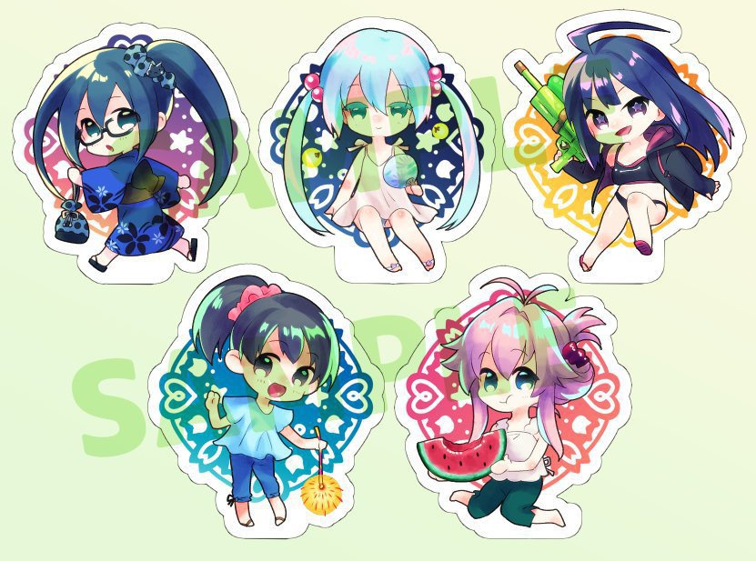 緑のルーペヒロインズ(ver.サマー)アクキーセット