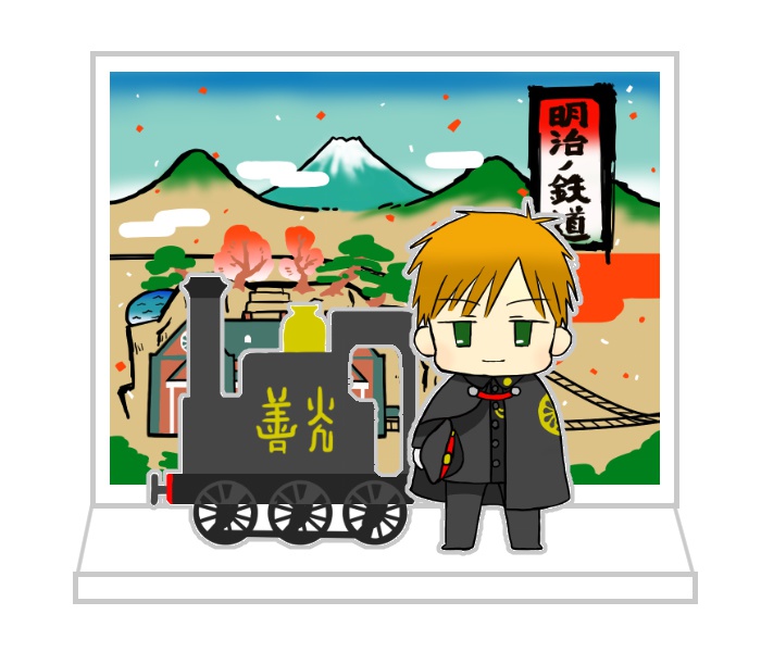 【鉄道路線擬人化】ジオラマセット＋ストラップ（高崎）