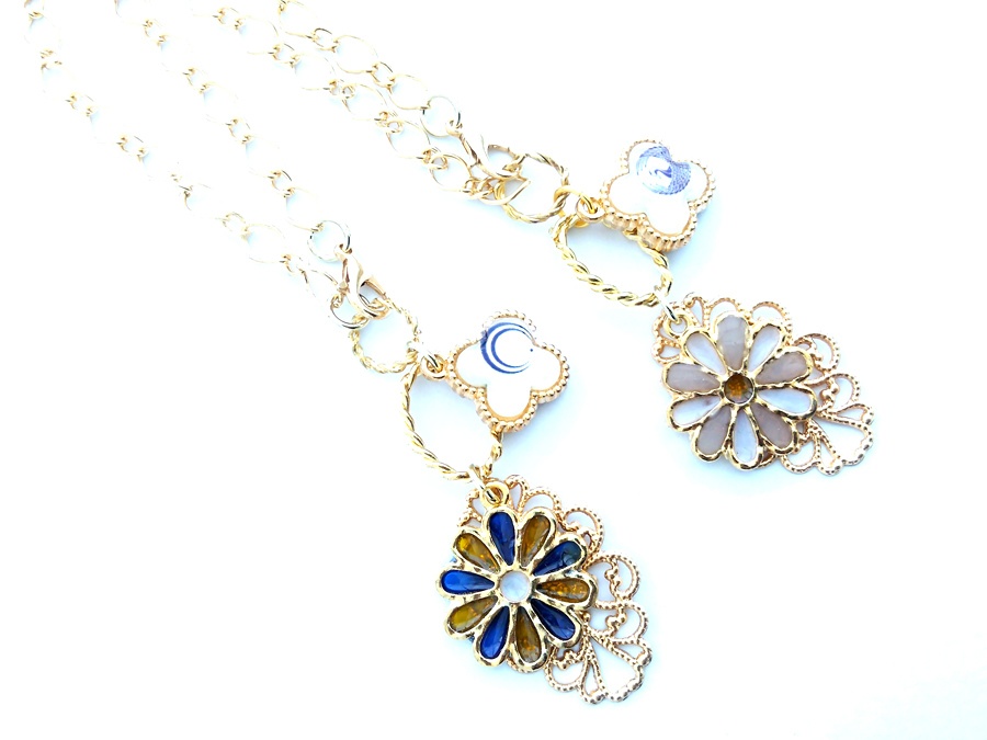 【刀剣乱舞】三日月・鶴丸　ステンドグラス風バッグチャーム