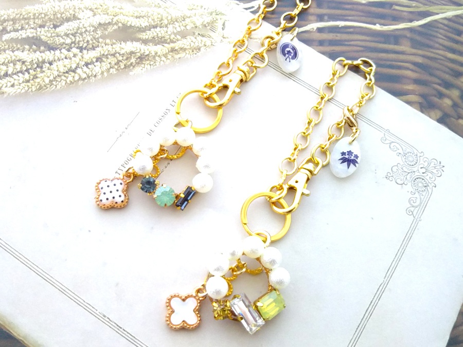 【刀剣乱舞】源氏兄弟イメージ　パールリース　バッグチャーム