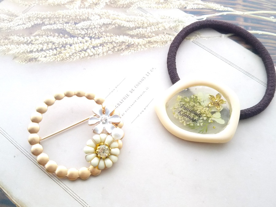 【刀剣乱舞】鶴丸国永イメージ　ブローチ・ヘアゴム