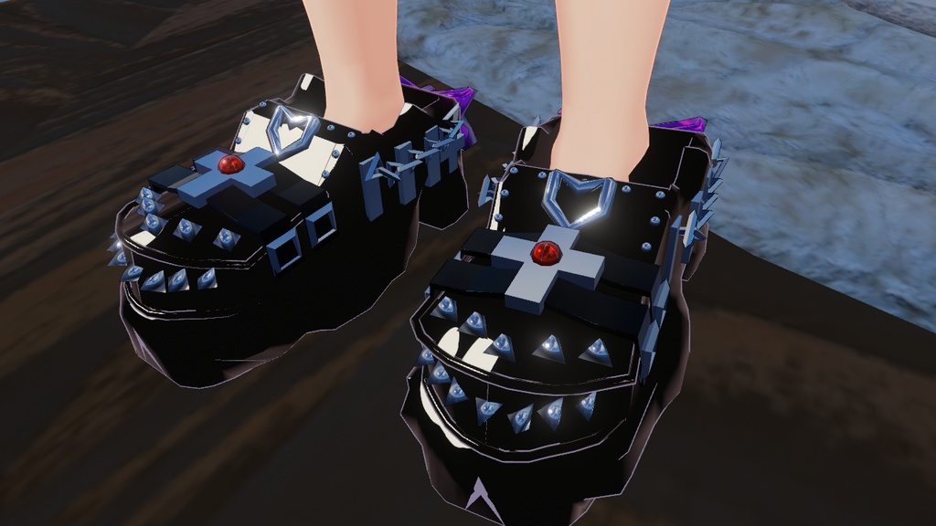 「VRChat想定」ゴツ病み地雷系シューズ【地雷原】-jiraigen- ★MA/liltoon対応★