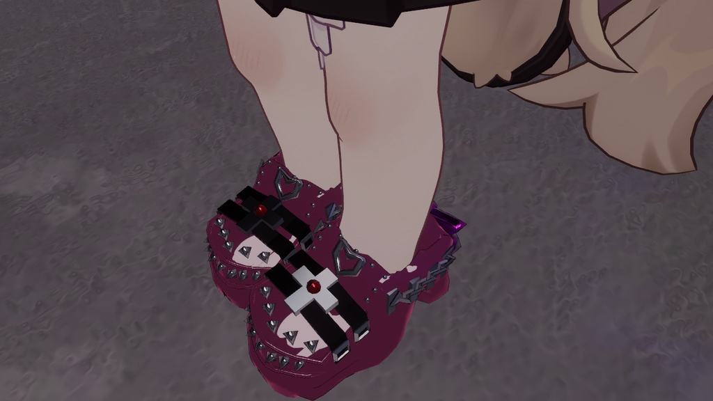 「VRChat用まめふれんず対応」ゴツ病み地雷系シューズ★MA/liltoon対応★