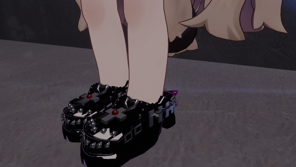 「VRChat用まめふれんず対応」ゴツ病み地雷系シューズ★MA/liltoon対応★