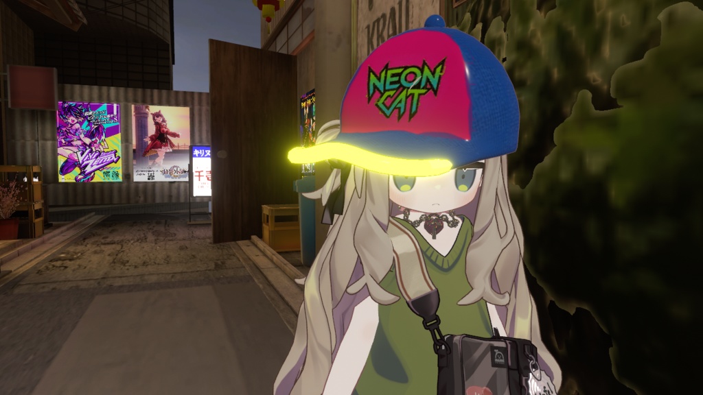 VRChat用複数アバター汎用★光るサイバーキャップ(3種同梱)★MA/liltoon対応