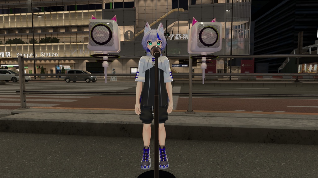 VRChat用「発光点滅、ワールド固定、浮遊ギミック搭載musicDJBOOTH」MA/liltoon対応