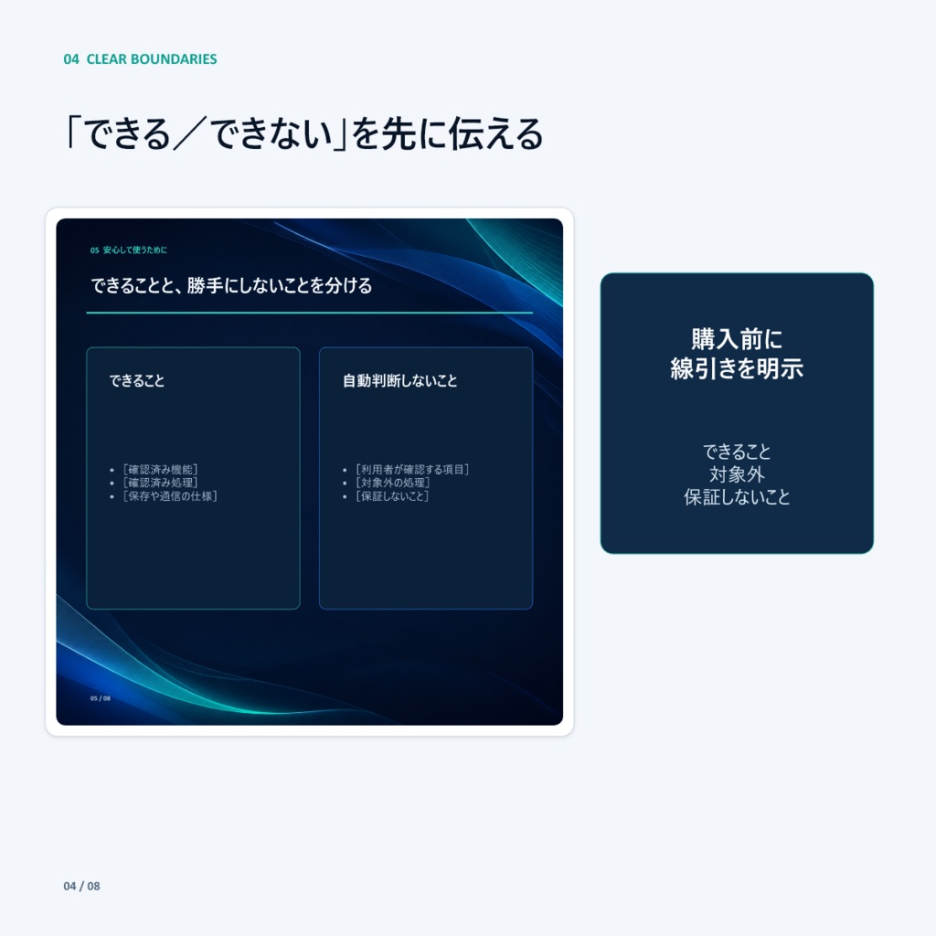 デジタル商品説明画像 8枚テンプレート|PowerPoint編集用